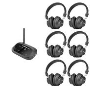 Avantree Quartet 2 Bluetooth-Compatible Wireless Group Listening Bundle: 4 Headphones & 1 Transmitter + 2 Add-On Headphones, No Lip-Sync Delays, Perfect for TV, Silent Discos, and More