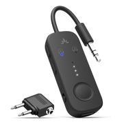 Avantree Relay - Airplane Bluetooth 5.3 Adapter with Qualcomm aptX Adaptive, Supports 2 AirPods or Headphones, 20H Playtime, 3.5mm AUX Jack Wireless Audio Transmitter for Planes, Airline, Travel