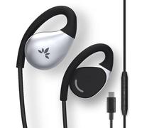 Avantree Resolve (Large) - USB-C Wired Open-Ear Earbuds w/Mic & Over-Ear Hook, for Seniors & Men w/Large Ears, Great for Office, Outdoor & Home