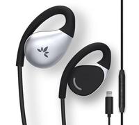 Avantree Resolve - Lightning Wired Open-Ear Earbuds w/Mic & Over-Ear Hook | for Seniors & Men w/Large Ears, Great for Office, Outdoor & Home (Large Size)