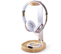 Avantree Universal Wooden & Aluminum Headphone Stand Hanger with Cable Holder, Sturdy Desk Headset Mount Rack for Gaming Headphones Display - TR902
