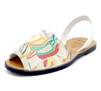 Avarca Menorquina Women's Leather Sandals Summer Shoes with Pattern Colourful, Multi colour, 7 UK