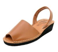 Avarca Menorquina Women's Wedge Sandals Premium Leather Sandals with Wedge Heel Padded, brown, 5 UK