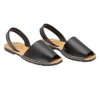 Avarcas Women's Spanish Leather Sandals Menoquinas Menorca Sandals 5 Colours 36 37 38 39 40 41, black, 4 UK
