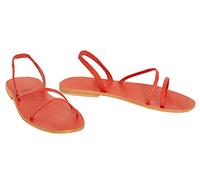 AVARILO Womens Sandals Summer Toe Post Ladies Beach Holidays Shoes Gold Bow Diamante or Orange