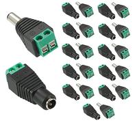 AVARTEK 12 Pairs 12V Male & Female Jack Connectors, DC Power Connector Adaptors for CCTV Plug 2.1 x 5.5mm for CCTV Camera | LED Strips