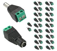 AVARTEK 20 Pairs 2.1 x 5.5mm Male Female 12V DC Power Jack Connector Adapter Plug for CCTV Security Camera LED Strips