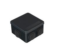 IP55 Waterproof Junction Box, ABS Plastic Outdoor Electrical Project Box Enclosure, Universal Weatherproof Surface Mounted External CCTV Junction Box (85x85x50mm) - AVARTEK (Black)