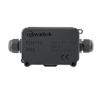 AVARTEK - IP66 Junction Box Waterproof, 2-Way Outdoor Extension Electrical Cable Protector, PG9 Connector Gland, Cable Diameter Ø 4mm-8mm (Black)