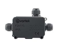 AVARTEK - IP66 Junction Box Waterproof, 3-Way Outdoor Extension Electrical Cable Protector, PG9 Connector Gland, Cable Diameter Ø 4mm-8mm (Black)