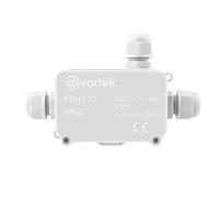AVARTEK - IP66 Junction Box Waterproof, 3-Way Outdoor Extension Electrical Cable Protector, PG9 Connector Gland, Cable Diameter Ø 4mm-8mm (White)