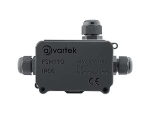 AVARTEK - IP66 Junction Box Waterproof, 3-Way Outdoor Extension Electrical Cable Protector, PG9 Connector Gland, Cable Diameter Ø 4mm-8mm (Black)