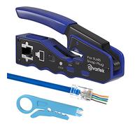 AVARTEK - Pass Through RJ45 Crimping Tool Crimper for CAT6a CAT6 CAT5e CAT5 Pass Through Connectors, Professional Ethernet Network Wire Crimper Tool