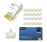 AVARTEK RJ45 Cat5/Cat5E Pass Through Connectors 100 Pack, Ethernet RJ45 Plug for Cat5 Cat5e Cat6 UTP Solid & Stranded Network Cable