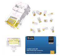 Avartek Rj45 Cat5/cat5E Pass Through Connectors 50 Pack, Ethernet Rj45 Plug For Cat5 Cat5E Cat6 Utp Solid & Stranded Network Cable