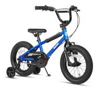 AVASTA 14 Inch Little Kids Bike for 3 4 5 Years Old Boys Girls Beiginner Riders BMX Style Bicycle with Bell and Stabilisers, Sky Blue
