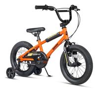 AVASTA 14 Inch Little Kids Bike for 3 4 5 Years Old Boys Girls Beiginner Riders BMX Style Bicycle with Bell and Stabilisers, Orange