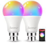 Avatar Controls B22 Smart Bulb, Colour Changing, Alexa & Google, 2 Pack | 9W 900LM Each, 16M Colours, 2700K-6500K Tunable White, 80+ Scenes, Music Sync, App Schedules, 2.4GHz Wi-Fi, No Hub Required