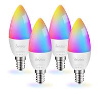Avatar Controls E14 Smart Bulb Candle 4 Pack, WiFi Music Sync Colour Changing Light Bulb Works with Alexa & Google Home, Dimmable RGB Warm to Cool White (2700K-6500K), 500lm 5W LED Equivalent 40W