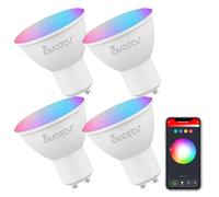 Avatar Controls GU10 Smart Bulb 4 Pack, 5W Music Sync Spot Alexa LED Lights RGBCW Colour Changing Dimmable Warm Cool White, Compatible with Google Home, No Hub Required