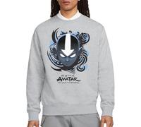 Avatar The Last Airbender Airbender Blue And Black Kanji Crew Sweatshirt, Athletic Heather, X-Large