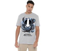 Avatar The Last Airbender Airbender Blue and Black Kanji Unisex T Shirt, Athletic Heather, Large