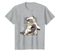 Avatar The Last Airbender Appa Flying Bison Air Nomads Kids T-Shirt, Youth, Heather Grey, X-Small