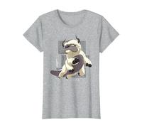 Avatar The Last Airbender Appa Flying Bison Air Nomads T-Shirt, Women, Heather Grey, X-Small