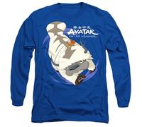 Avatar The Last Airbender Appa in Flight Mens Long Sleeve T Shirt, Royal Blue, Small