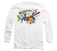 Avatar The Last Airbender Avatars Group Mens Long Sleeve T Shirt, White, X-Large