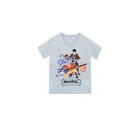 Avatar: The Last Airbender Boy's Aang, Katara & Zuko T-shirt in Grey | Size: 5-6 Years Avatar: The Last Airbender Grey 5-6 Years