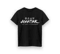 Avatar: The Last Airbender Boys Black Element Logos Short Sleeved T-Shirt - 7-8 Years