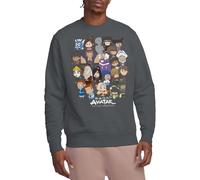 Avatar The Last Airbender Chibi Group Crew Sweatshirt, Charcoal, Medium