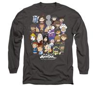 Avatar The Last Airbender Chibi Group Mens Long Sleeve T Shirt, Charcoal, Medium