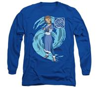 Avatar The Last Airbender Katara Water Wave Mens Long Sleeve T Shirt, Royal Blue, XX-Large