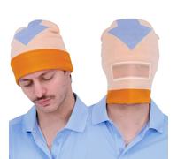 Avatar The Last Airbender Knitted Winter with Cuff Beanie Hat, Multi, One Size, Aang Orange/Blue, One Size