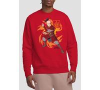 Avatar: The Last Airbender Men's Avatar The Last Airbender Zuko Flame Burst Crew Sweatshirt, Red | Size: 2XL Avatar: The Last Airbender Red 2XL