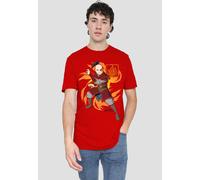 Avatar: The Last Airbender Men's Avatar The Last Airbender Zuko Flame Burst T-Shirt-Red in Red | Size: 2XL Avatar: The Last Airbender Red 2XL