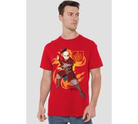 Avatar: The Last Airbender Men's Avatar The Last Airbender Zuko Flame Burst T-Shirt, Red | Size: 3XL Avatar: The Last Airbender Red 3XL