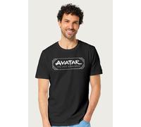 Avatar: The Last Airbender Men's White Text Logo T-Shirt in Black | Size: Medium Avatar: The Last Airbender Black M