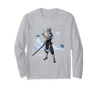 Avatar The Last Airbender Sokka Water Tribe Warrior Long Sleeve T-Shirt, Adult Unisex, Heather Grey, X-Large