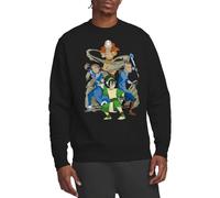 Avatar The Last Airbender Team Avatar Elements Crew Sweatshirt, Black, Large