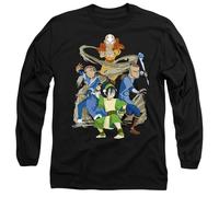Avatar The Last Airbender Team Avatar Elements Mens Long Sleeve T Shirt, Black, Large