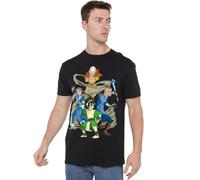 Avatar The Last Airbender Team Avatar Elements Unisex T Shirt, Black, Small