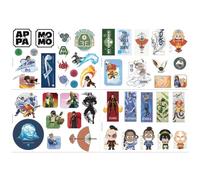 Avatar: The Last Airbender Tech Sticker Pack - 4 Sheets Reusable Vinyl Decals for Laptop, Tablet, Phone & Console - Official ATLA Merchandise, Water Earth Fire Air Designs