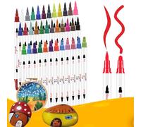 AVAVA 36 Colours Acrylic Paint Pens, Dual Tip Acrylic Paint Markers for Paper, Wood, Canvas, Stone, Rock Painting, Glass, Fabric, DIY, Ceramic, Art Supplies for Kids and Adults Drawing (Dot + Brush)
