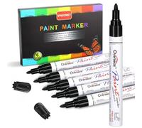 AVAVA Paint Marker,Oil Based Paint Pen - 6 Pack Black Permanent Markers, Metallic Paints Pen,Fabric Marker, Medium Tip,Quick Dry,Waterproof Markers for Stone,Wood, Metal,Plastic, Glass,Ceramic