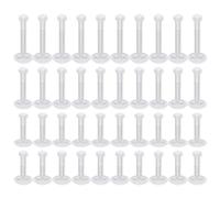 Avavani 40 Pcs Clear Piercing Retainers Kit, 4 Sizes Flat Back Labret Studs, Hypoallergenic PP Earrings for Lip,Cartilage,Tragus,Nose,Invisible Retainers for Work, Sport, Surgery, 6, 8, 10, 12mm