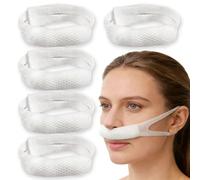 Avavani 5 Pcs Elastic Nose Bandage, Nasal Dressing Holder with Cotton Core & Ear Loops, External Nose Mesh Wound Bandage for Post-Operative Support & Nose Bleed, 34cm Length, White