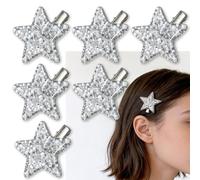 Avavani 6 Pcs Y2K Glitter Star Hair Clips for Girls Women